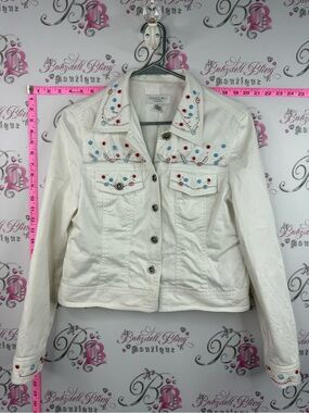 CONCEPTS Conrad c jacket beaded White Embellished Denim Jacket
